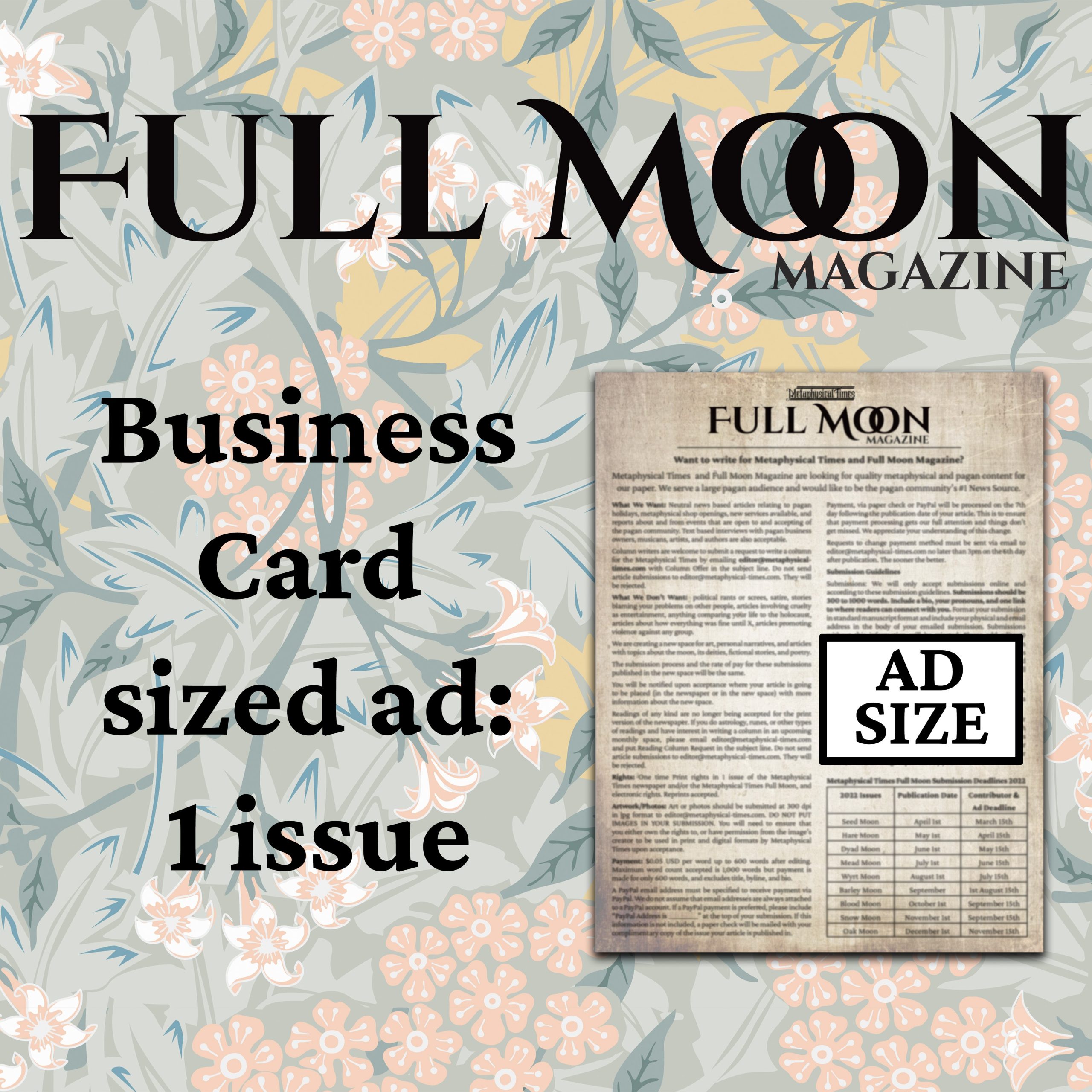 FM Single Issue Business Card Size Ad 