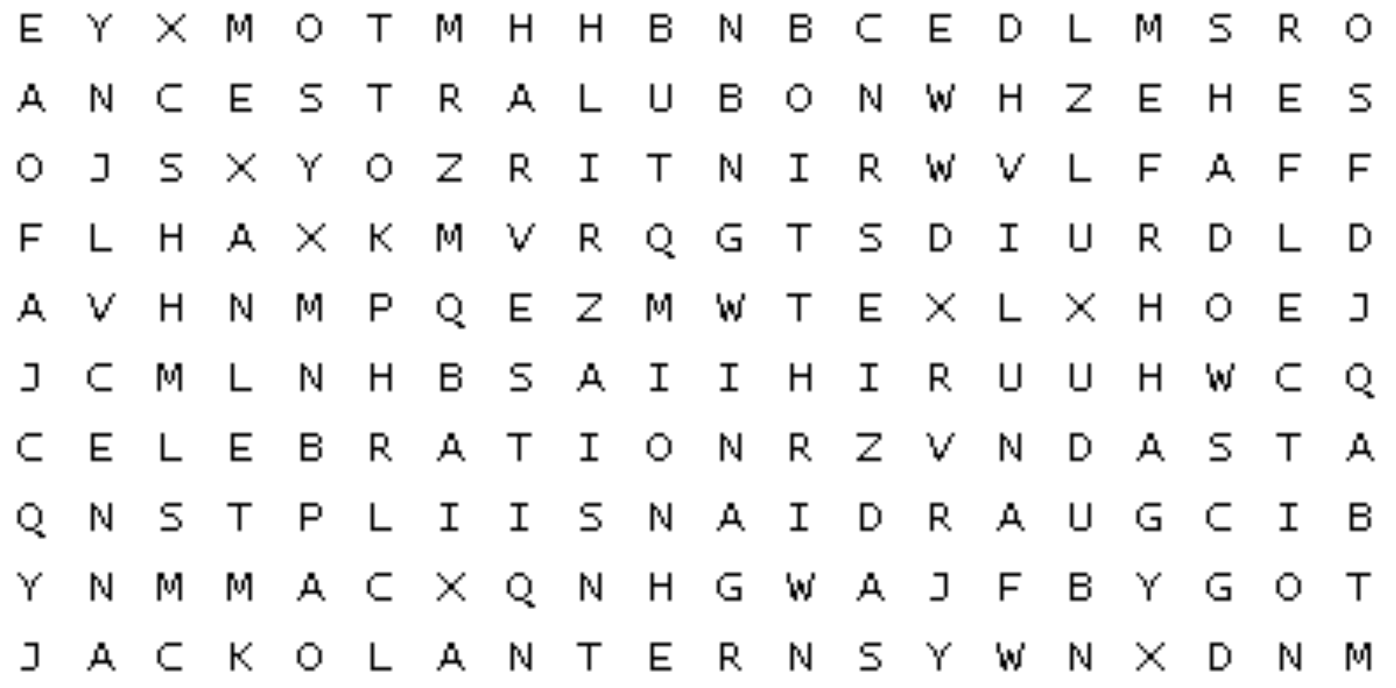 Metaquizzical Times Samhain 2023 Word Search